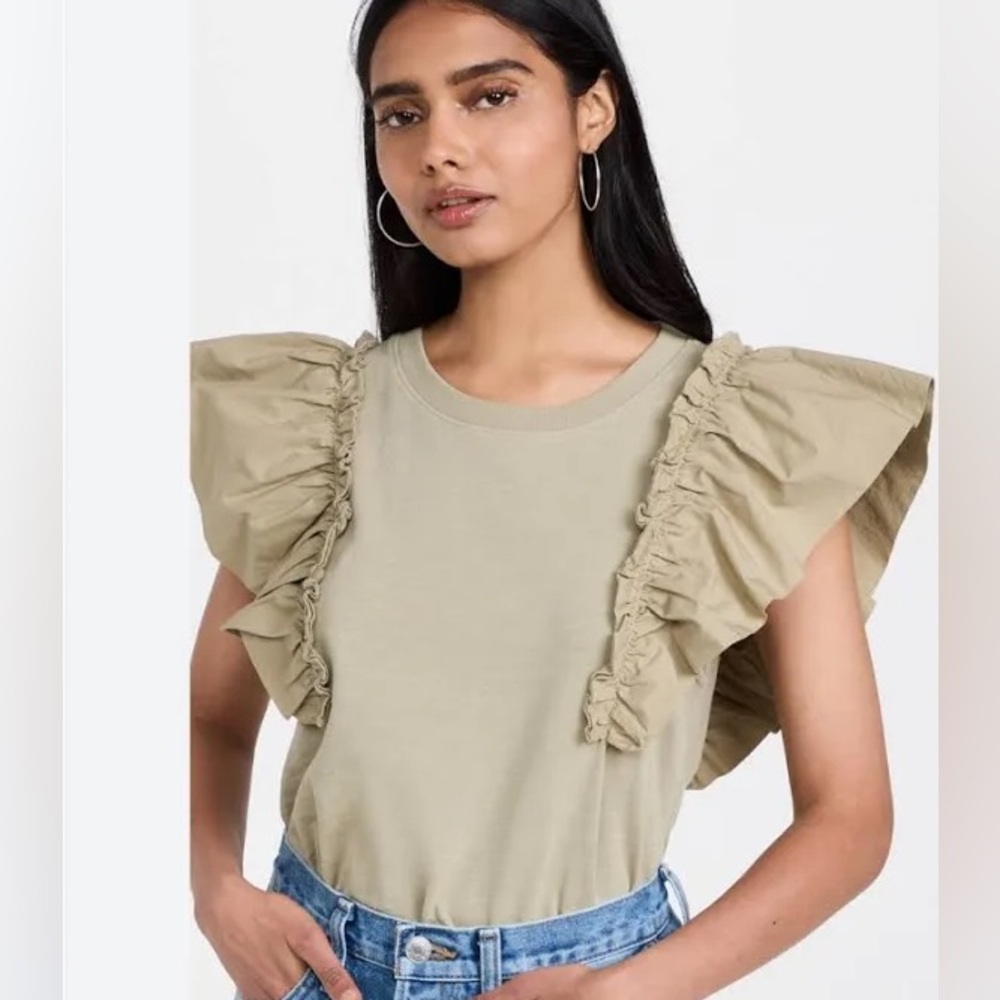 Nation Ltd Green Para Boxy Tee Top Boho